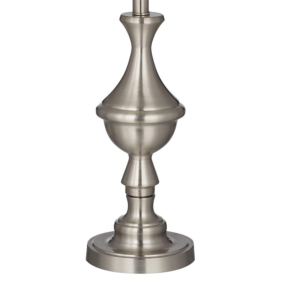 Amazon Brand – Ravenna Home Classic Traditional Metallic Table Lamp with LED Light Bulb, 28.25"H, Brushed Nickel