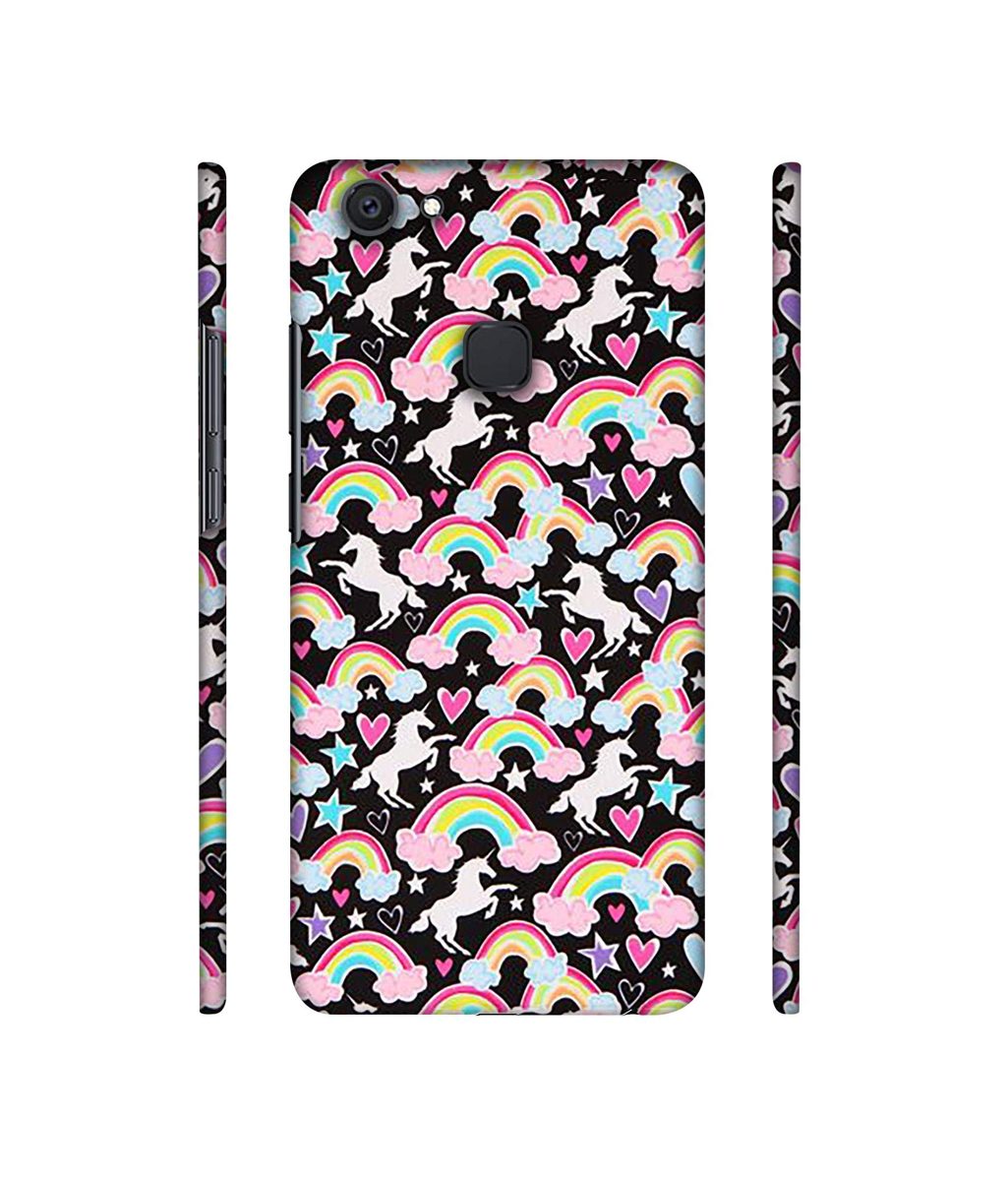 Amazon Brand - Solimo Designer Unicorn Texture 3D Printed Hard Back Case Mobile Cover for Vivo V7 Plus