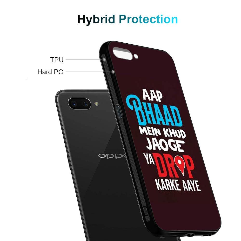 Amazon Brand - Solimo Designer Drop karke Aaye Printed Hard Back Case Mobile Cover for Oppo A3s (D1302)