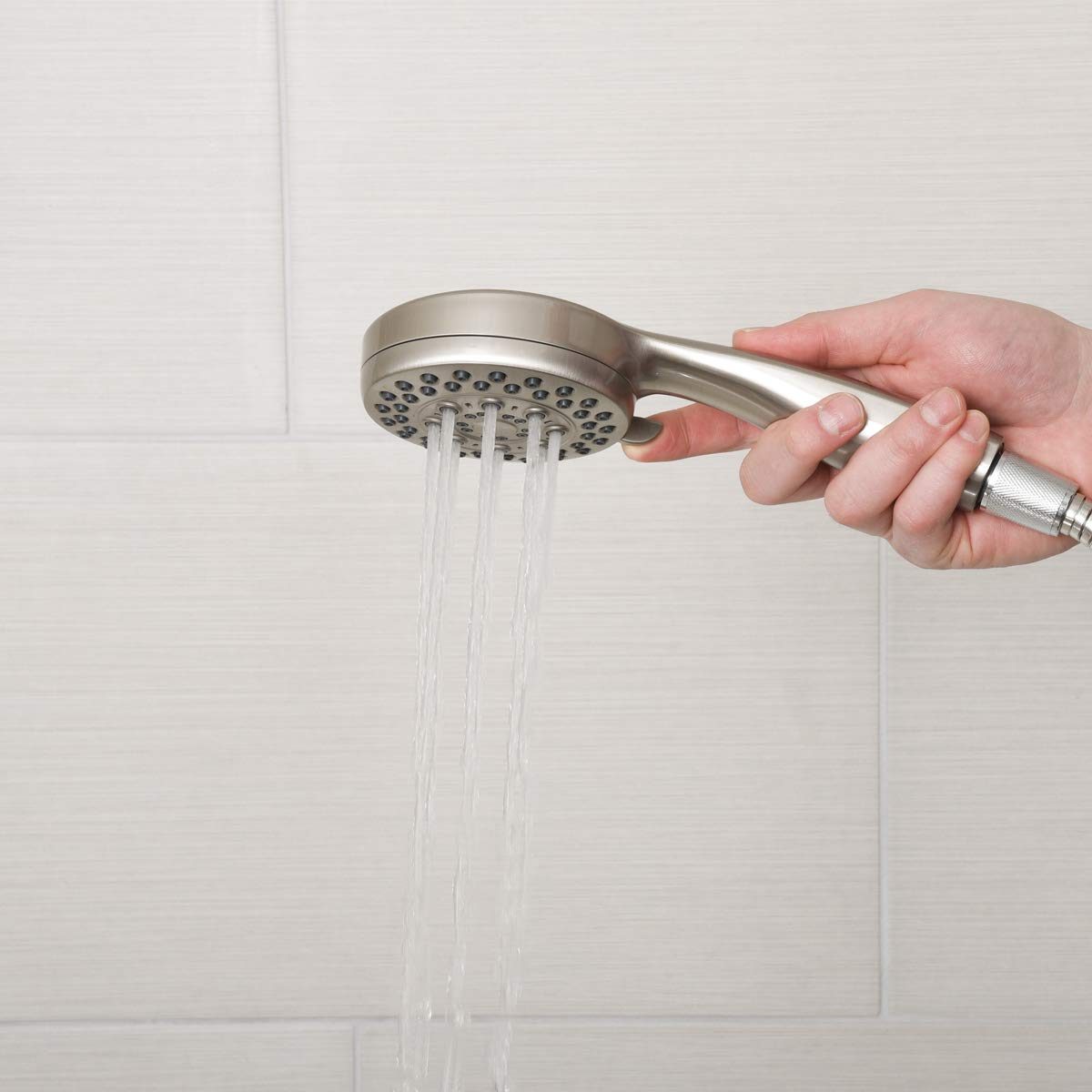 AmazonBasics 5 Function Hand Shower Set - Satin Nickel