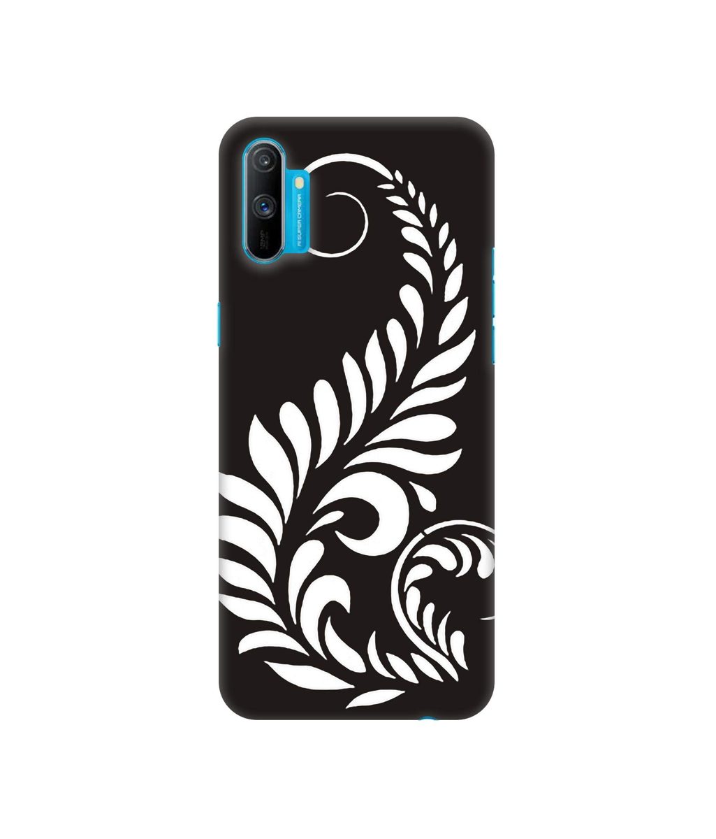 Amazon Brand - Solimo Designer Simple White Rangoli 3D Printed Hard Back Case Mobile Cover for Realme C3