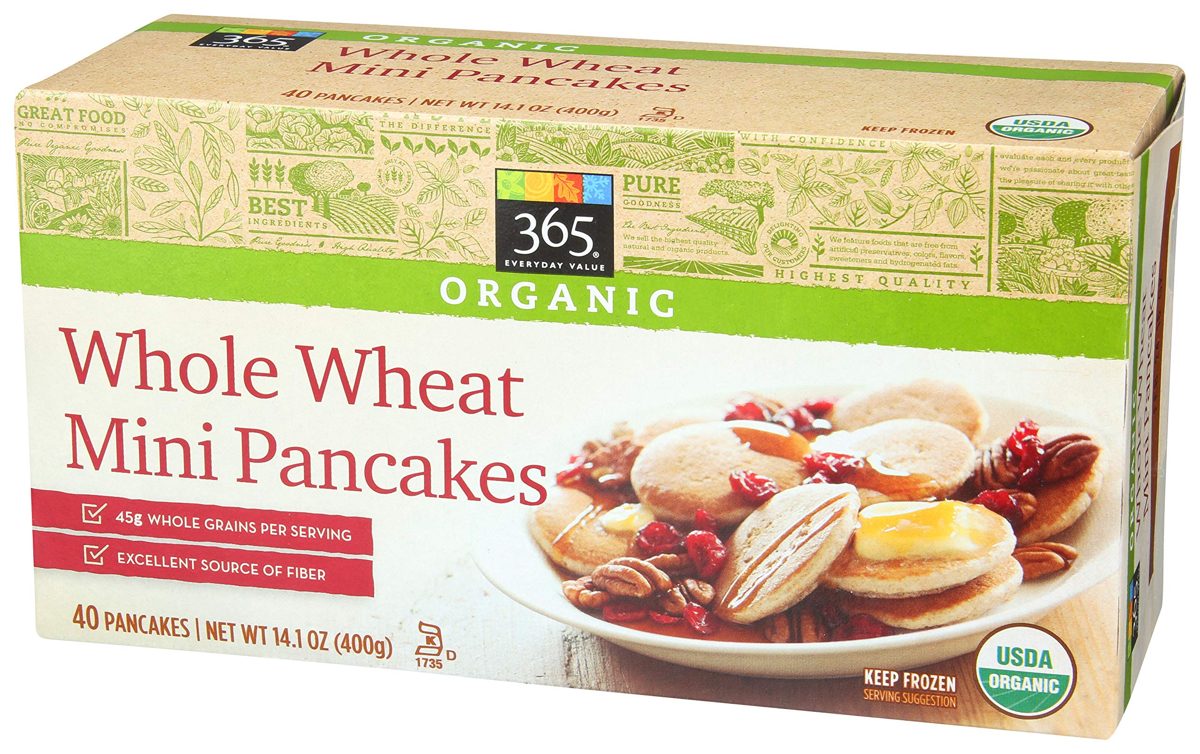 365 Everyday Value, Organic Whole Wheat Mini Pancakes, 40 ct, (Frozen)