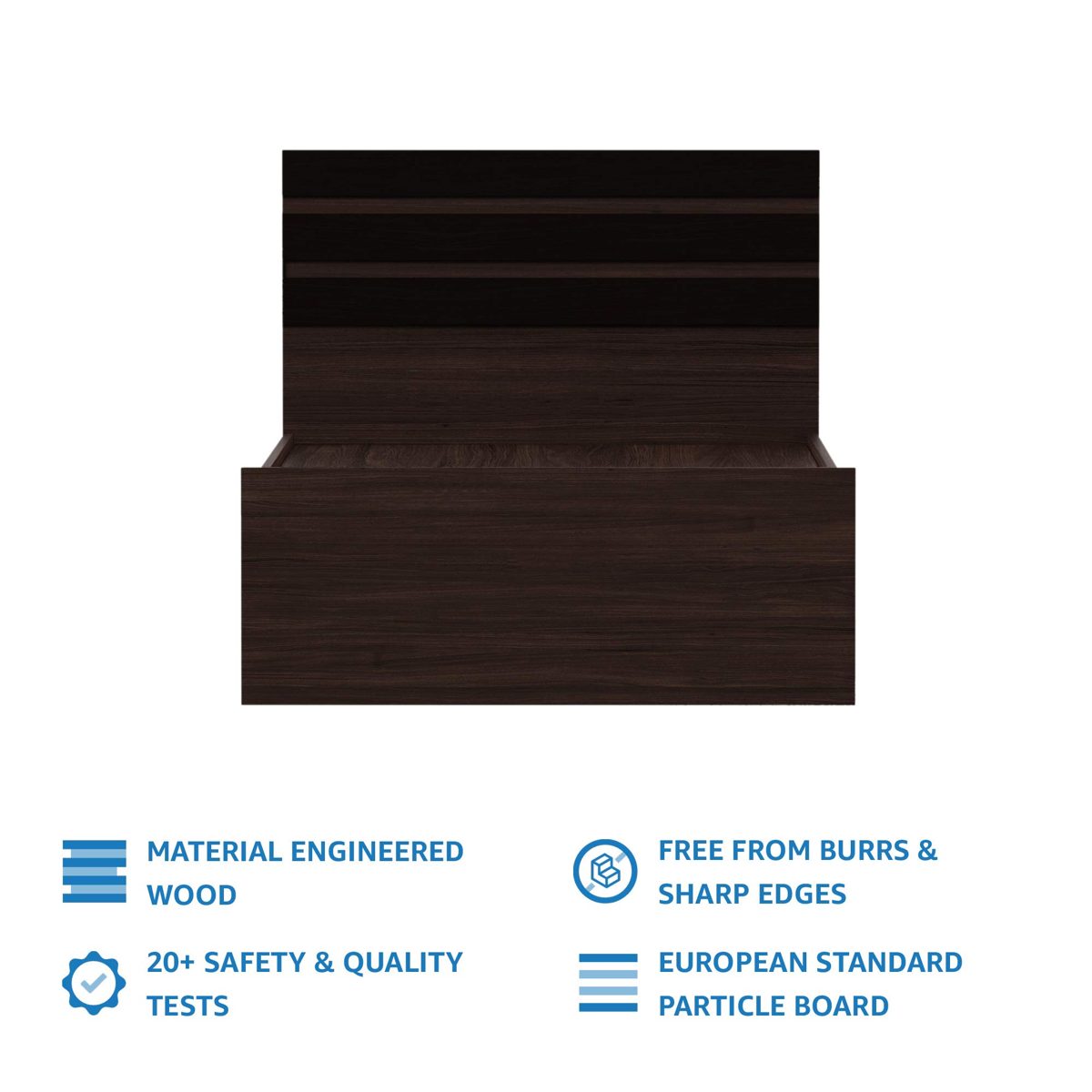 Amazon Brand - Solimo Liza Single Size Engineered Wood Bed (Acacia Dark Finish)