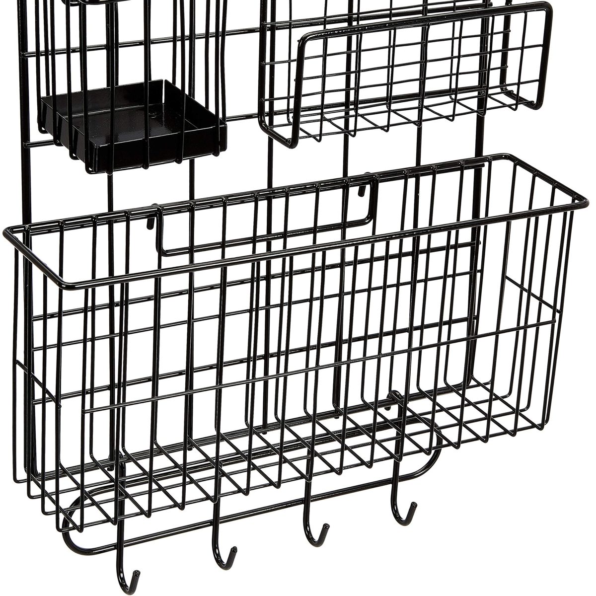 AmazonBasics Wall Wire Grid Panel, 6-Piece Set, Black (Renewed)