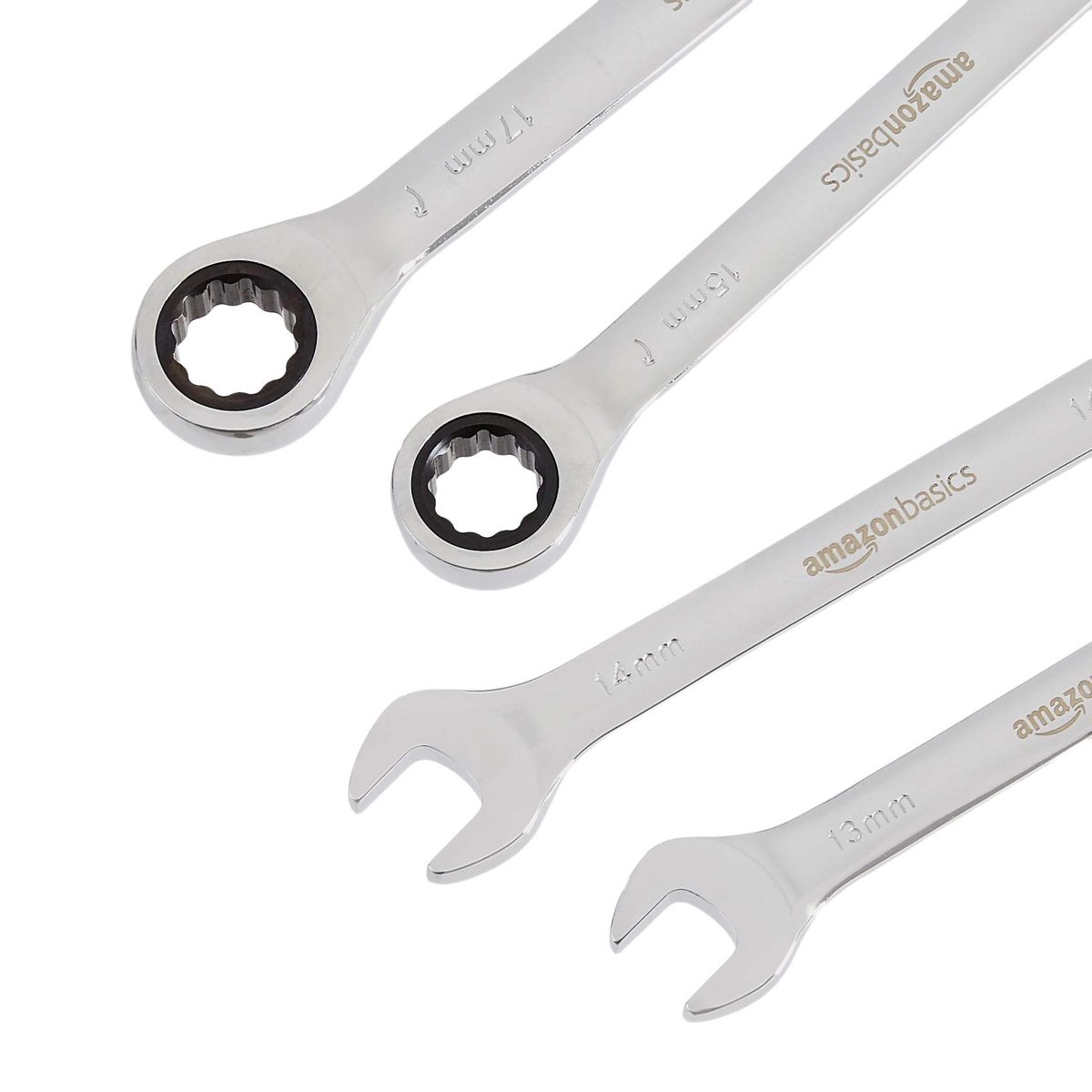 AmazonBasics Ratcheting Combination Wrench Set - Metric, 7-Piece