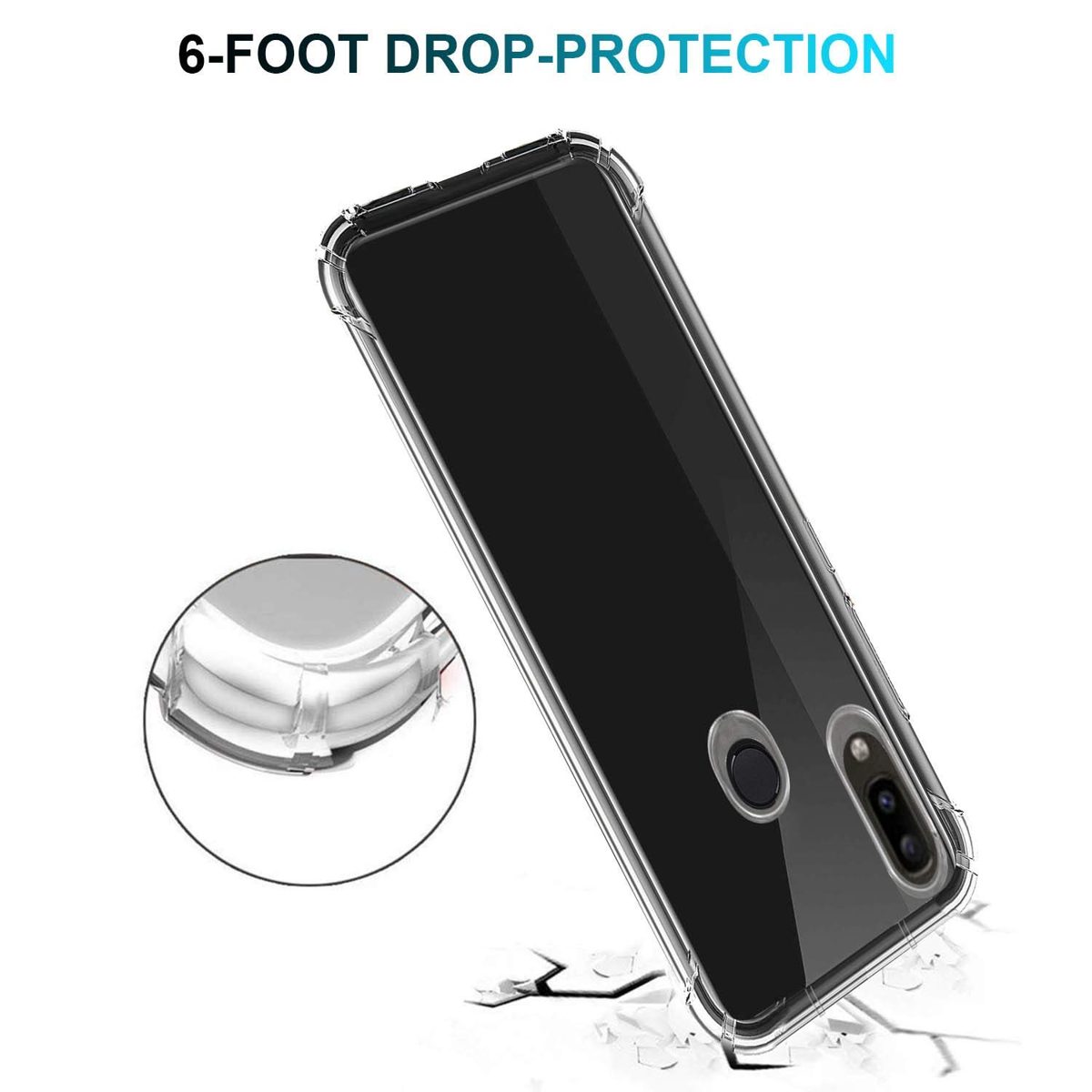 (Renewed) Amazon Brand - Solimo Protective Mobile Cover (Soft & Flexible Back Case) for Samsung Galaxy A20 (Transparent)