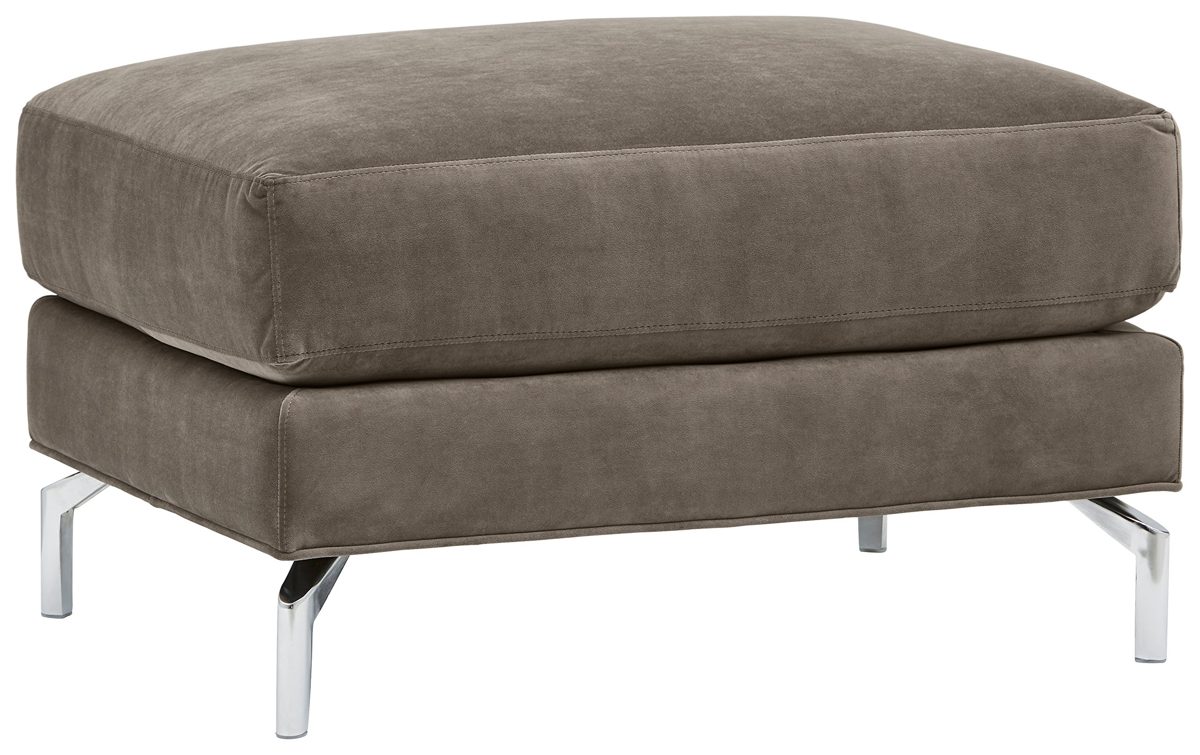 Amazon Brand – Rivet Emerly Modern Ottoman, 33"W, Pewter