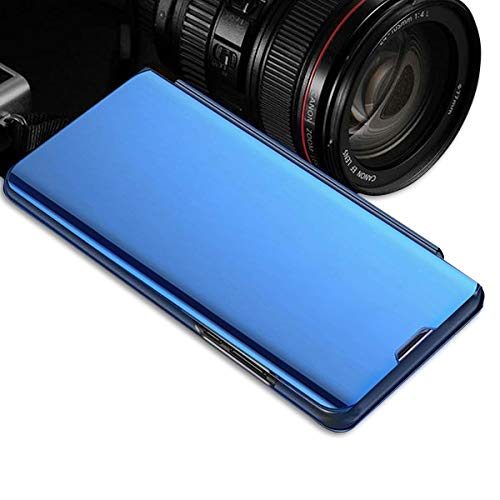 Amazon Brand - Solimo Protective Clear View flip Cover for Samsung Galaxy A50 (Blue)