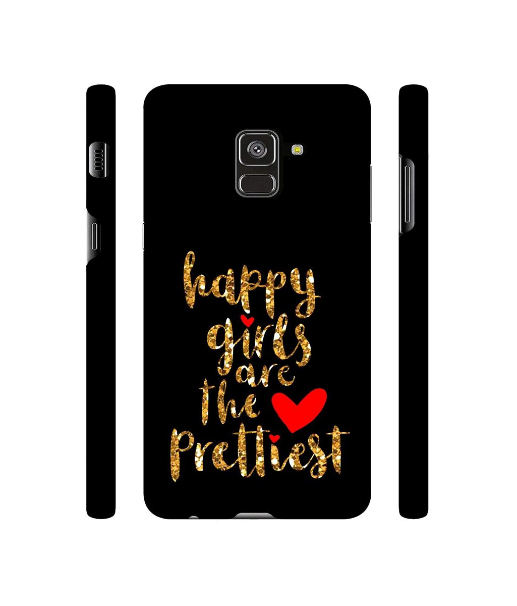 Amazon Brand - Solimo Designer Happy Girls are The Prettiest 3D Printed Hard Back Case Mobile Cover for Samsung Galaxy A8 Plus