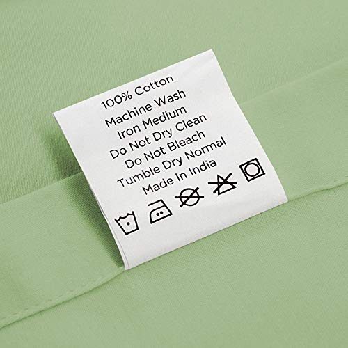 UMI 100% cotton plain sateen quality flat sheet (double, sage).