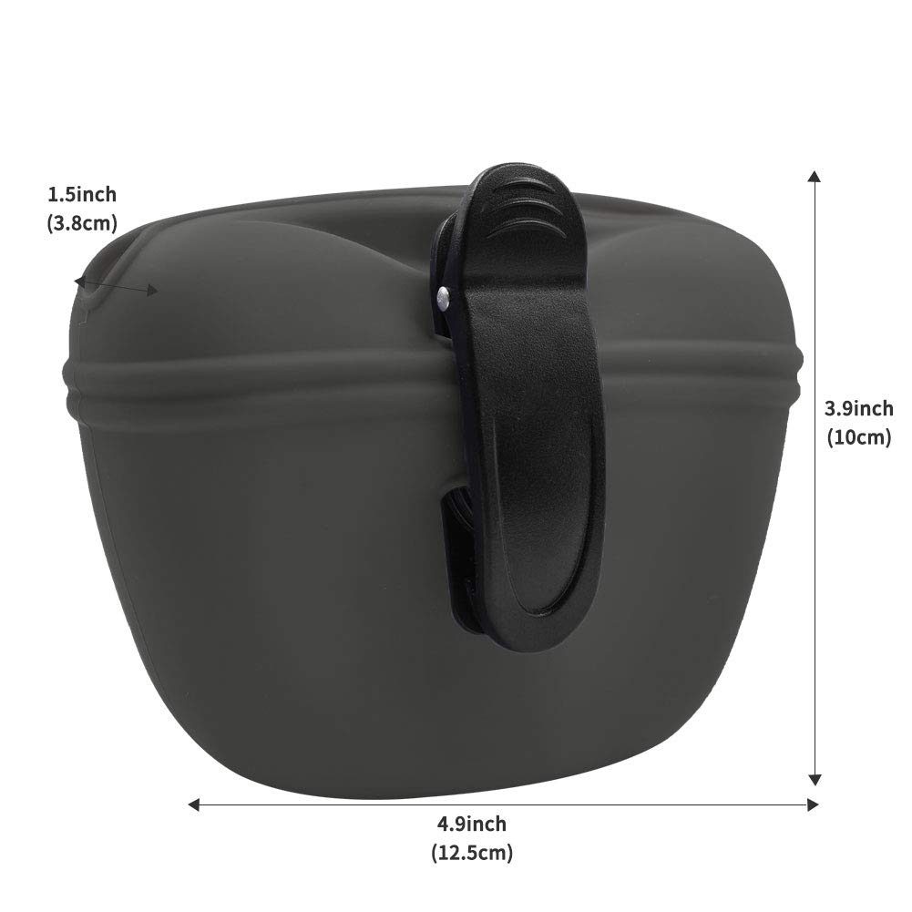 UMI. Essential Silicone Dog Treat Pouch with Clip,Portable Dog Food Container for Training,Convenient Magnetic Buckle Closing and Waist Clip,Food Grade Silicone BPA Free