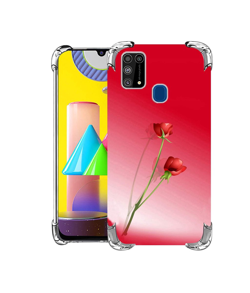 Amazon Brand - Solimo Designer Red Roses UV Printed Soft Back Case Mobile Cover for Samsung Galaxy M31