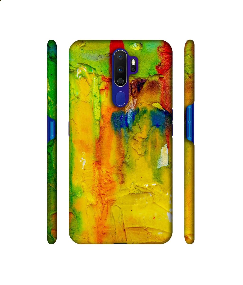 Amazon Brand - Solimo Designer Yellow and Green Paint 3D Printed Hard Back Case Mobile Cover for Oppo A9 (2020)