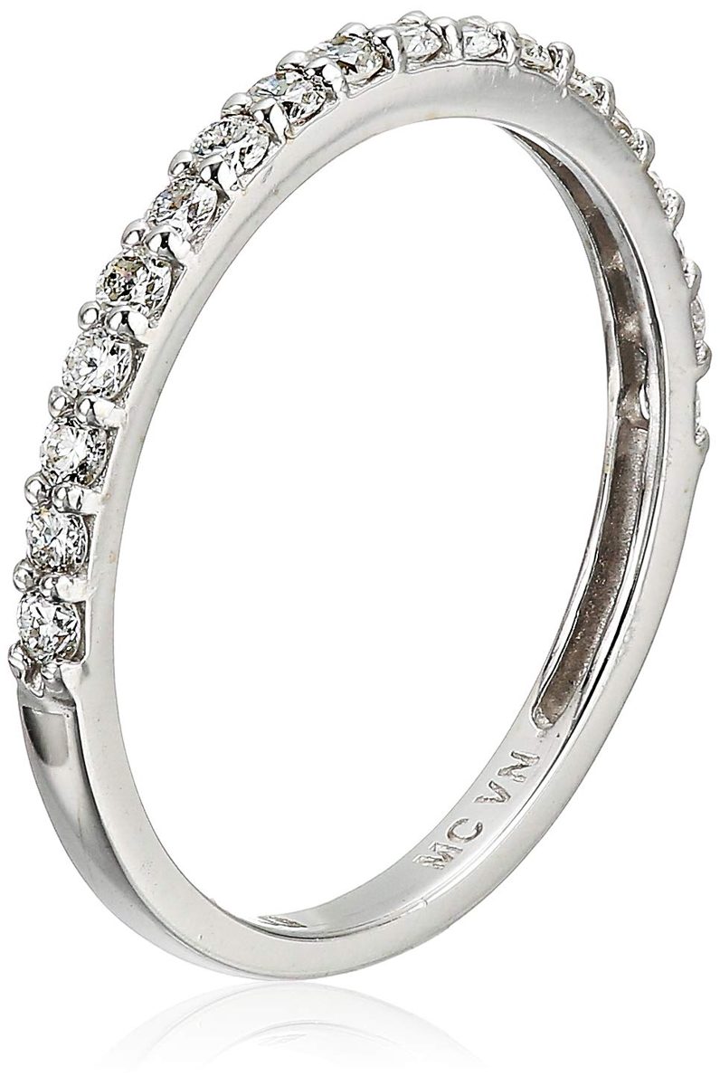 Women's Lab Grown Diamond Shared Prong Wedding Band in 14k White Gold (1/4 cttw, I-J Color, SI1-SI2 Clarity), Size 6, One Size