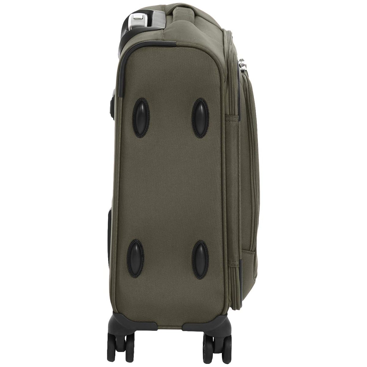 AmazonBasics Premium Expandable Softside Spinner Luggage With TSA Lock - 18-Inch International Carry-On, Olive