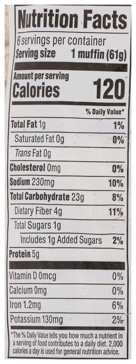 365 EVERYDAY VALUE Whole Wheat English Muffin 6ct, 13 OZ (Frozen)