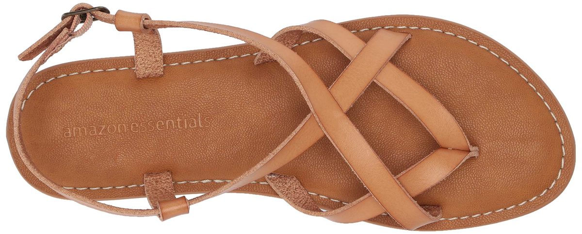 Amazon Essentials Women's Casual Strappy Sandal, Natural, 7 B US