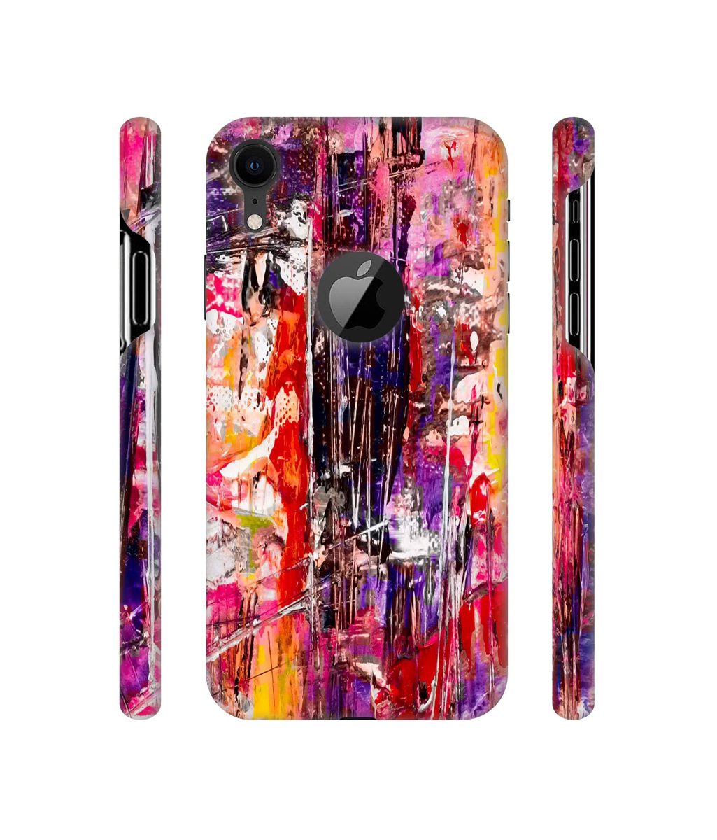 Amazon Brand - Solimo Designer Mashup of Multicolor 3D Printed Hard Back Case Mobile Cover for Apple iPhone XR (Logo Cut)