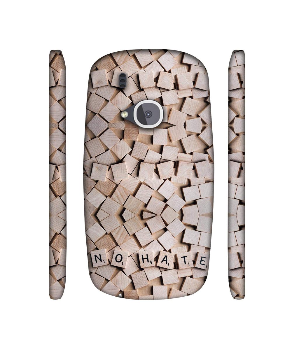 Amazon Brand - Solimo Designer No Hate On Wooden Block 3D Printed Hard Back Case Mobile Cover for Nokia 3310