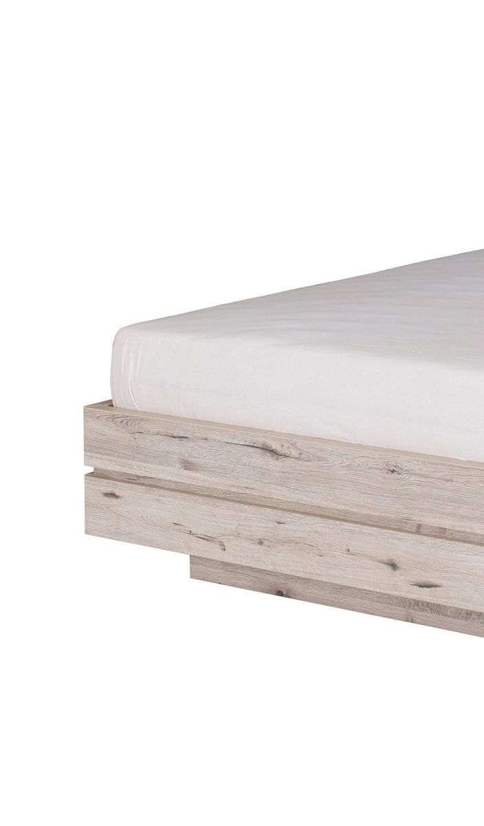 Amazon Brand - Movian Saale King Size Bed Frame with Storage & Headboard, 180 x 200cm, Light Brown Oak-Effect