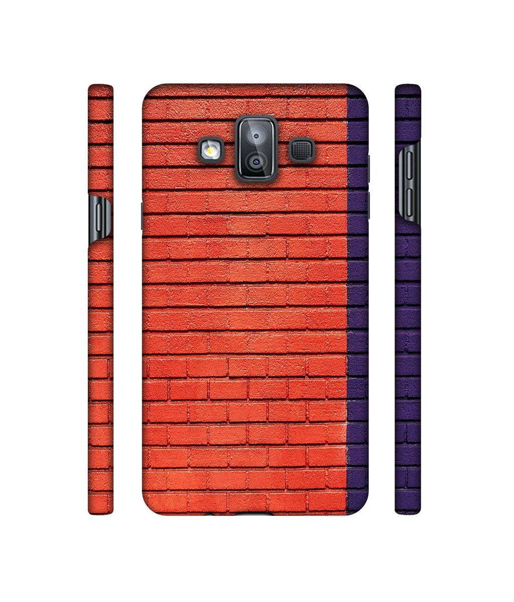 Amazon Brand - Solimo Designer Red and Purple Brick 3D Printed Hard Back Case Mobile Cover for Samsung Galaxy J7 Duo