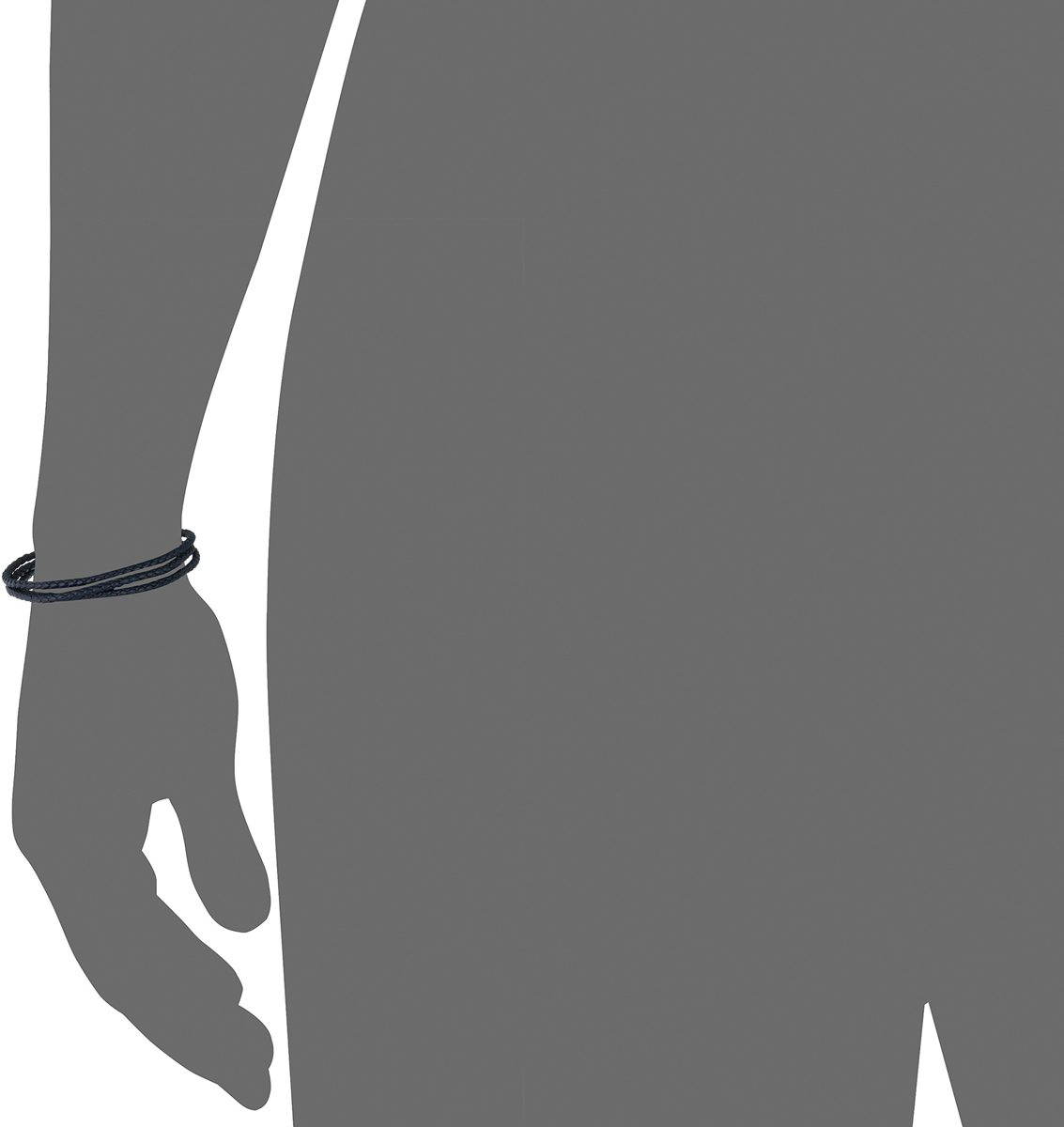 men's blue leather with stainless steel magnetic clasp bracelet