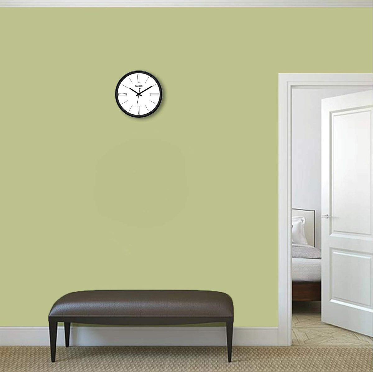 Amazon Brand - Solimo 12-inch Wall Clock - Majestic Metal (Silent Movement)