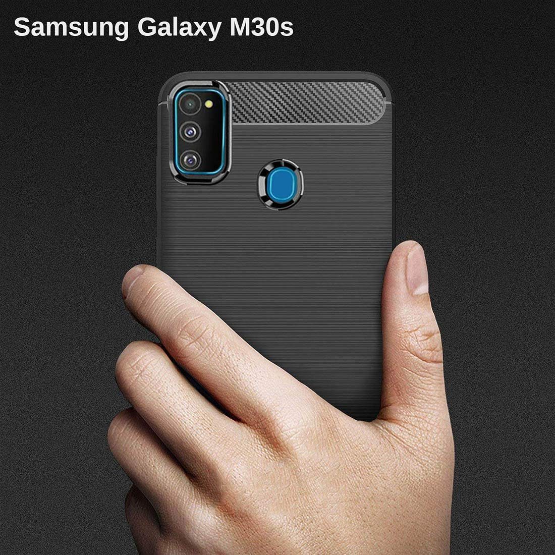 Amazon Brand - Solimo Protective Mobile Cover (Soft & Flexible Back Case) for Samsung Galaxy M21 / M30s (Black)