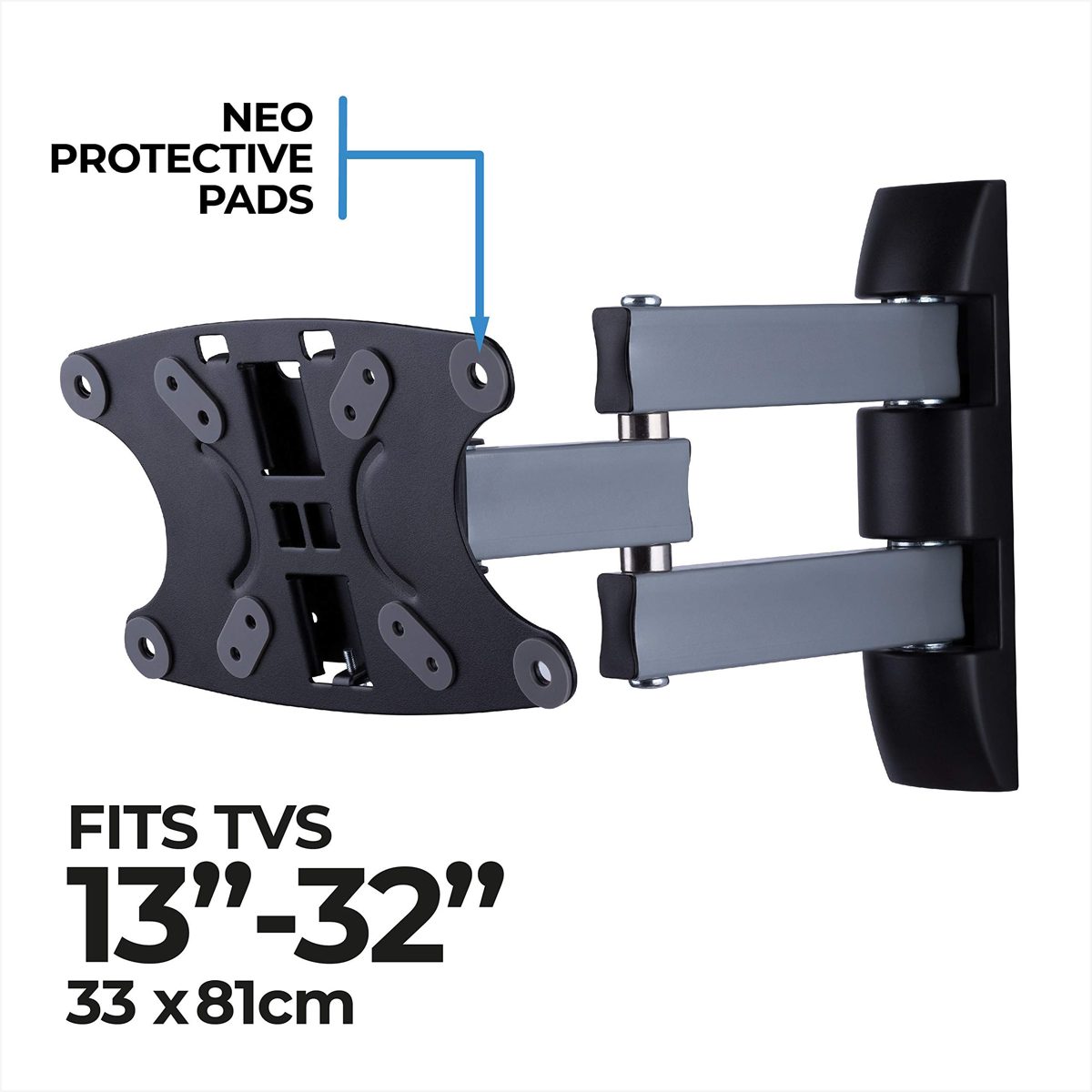 AmazonBasics Performance Range 13-32" Triple Arms Full Motion TV Wall Mount (Renewed)
