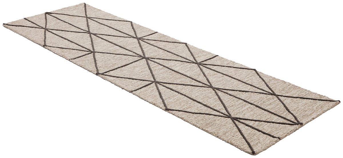 Rivet Wool Rug, 2'6" x 8', Gray, Charcoal