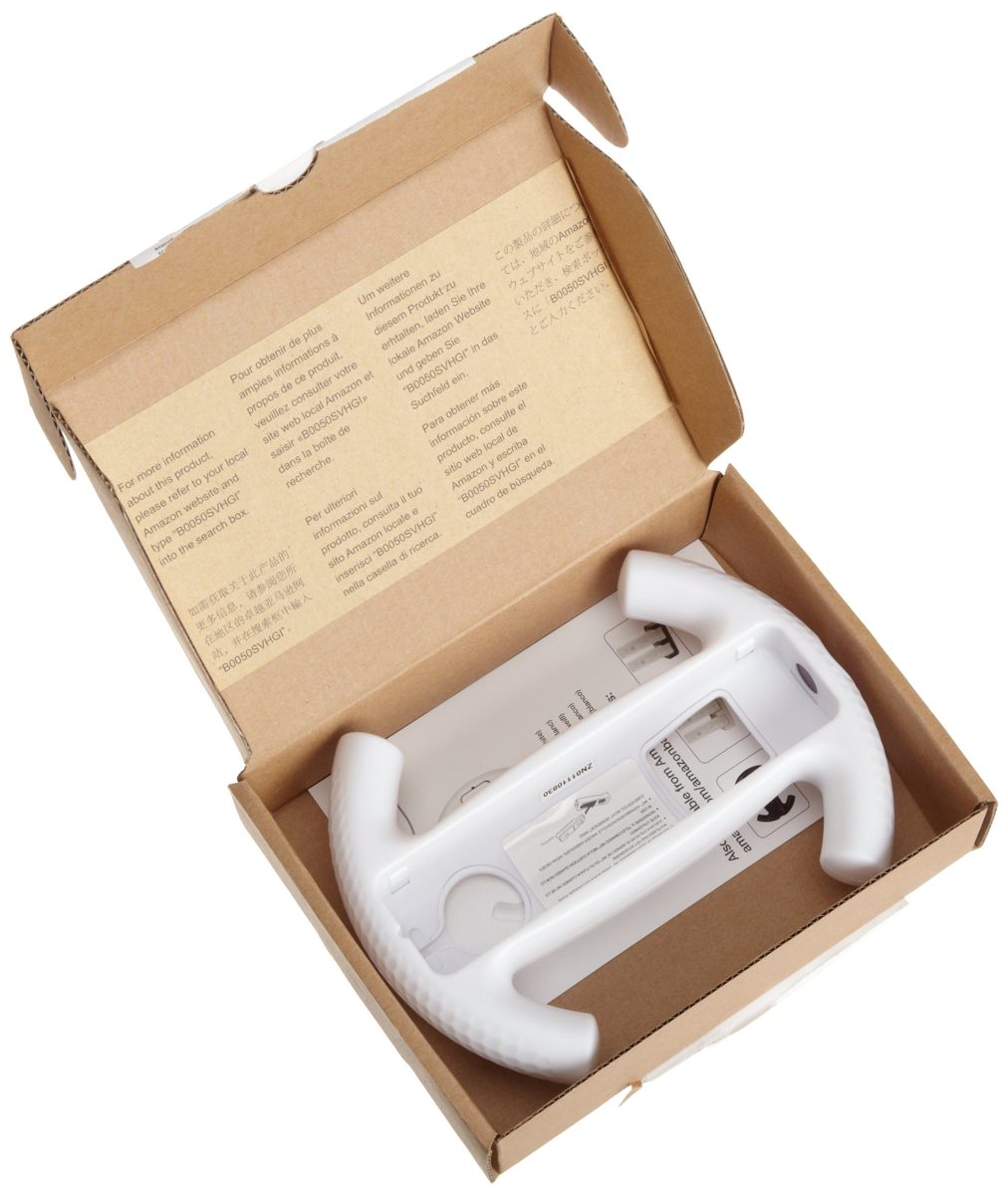 AmazonBasics Wheel for Nintendo Wii - White (Officially Licensed by Nintendo)