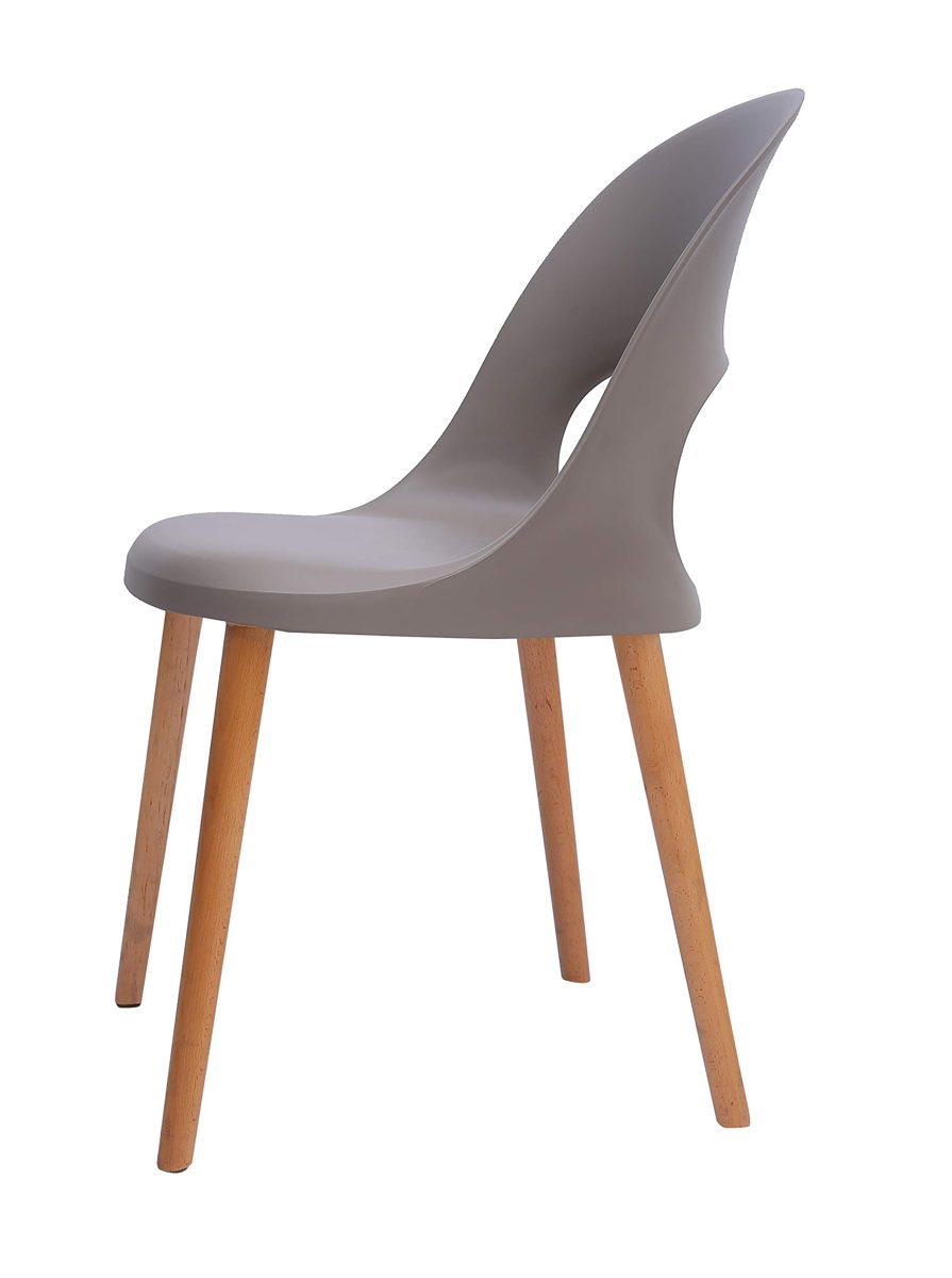 Amazon Brand - Rivet Henrik Modern Open-Back Plastic Dining Chair, 18.5"W, Mild Gray