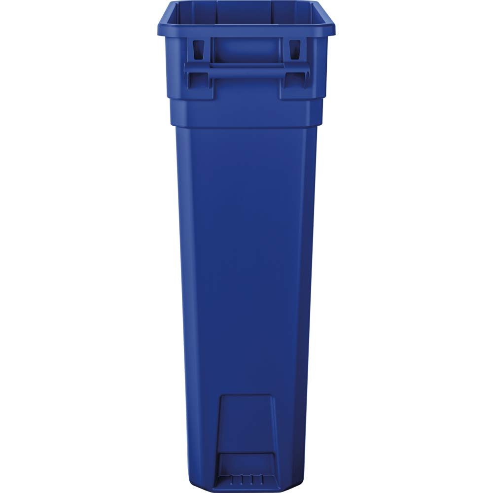 AmazonBasics 23 Gallon Commercial Slim Trash Can with Handle, Blue, 4-Pack