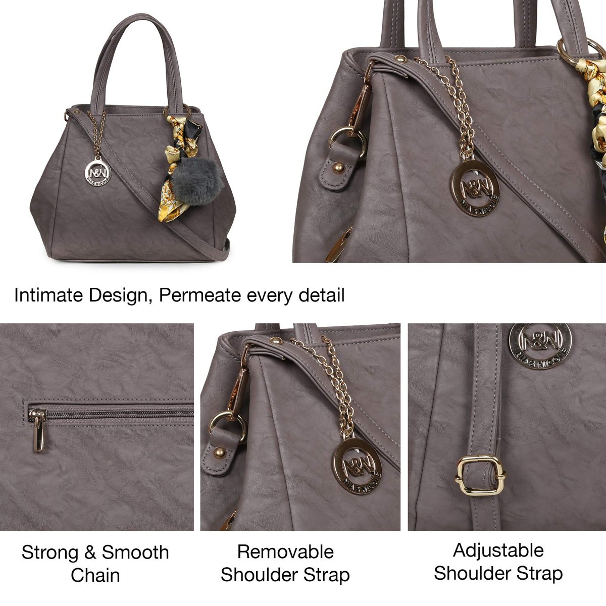 Nia & Nicole Women's Handbag (Grey)
