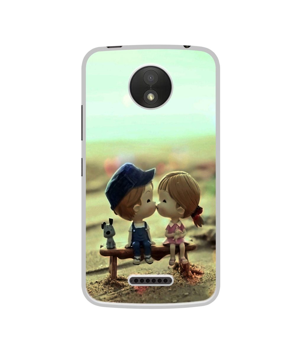 Amazon Brand - Solimo Designer Love Couples Pattern UV Printed Soft Back Case Mobile Cover for Motorola Moto C Plus
