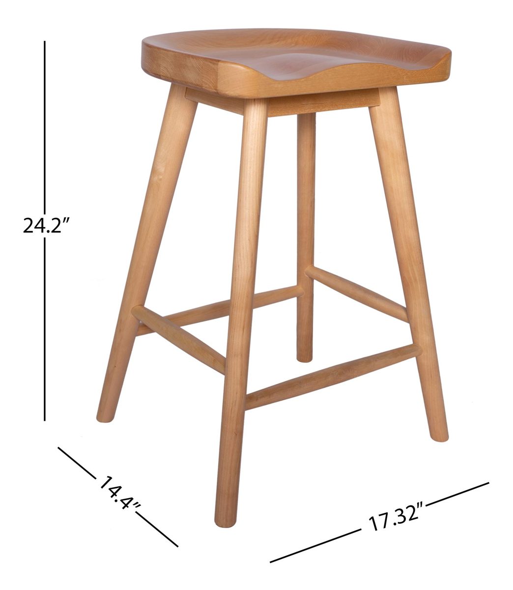 Amazon Brand - Rivet Modern Wood Counter-Height Kitchen Bar Stool, 24" H, Natural