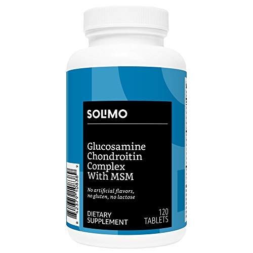 Amazon Brand - Solimo Glucosamine Chondroitin Complex with MSM, 120 Tablets (2 Tablets per Serving), Glucosamine 1500mg & Solimo Vitamin D3 50 mcg (2000 IU), 365 Softgels, Value Size One Year Supply