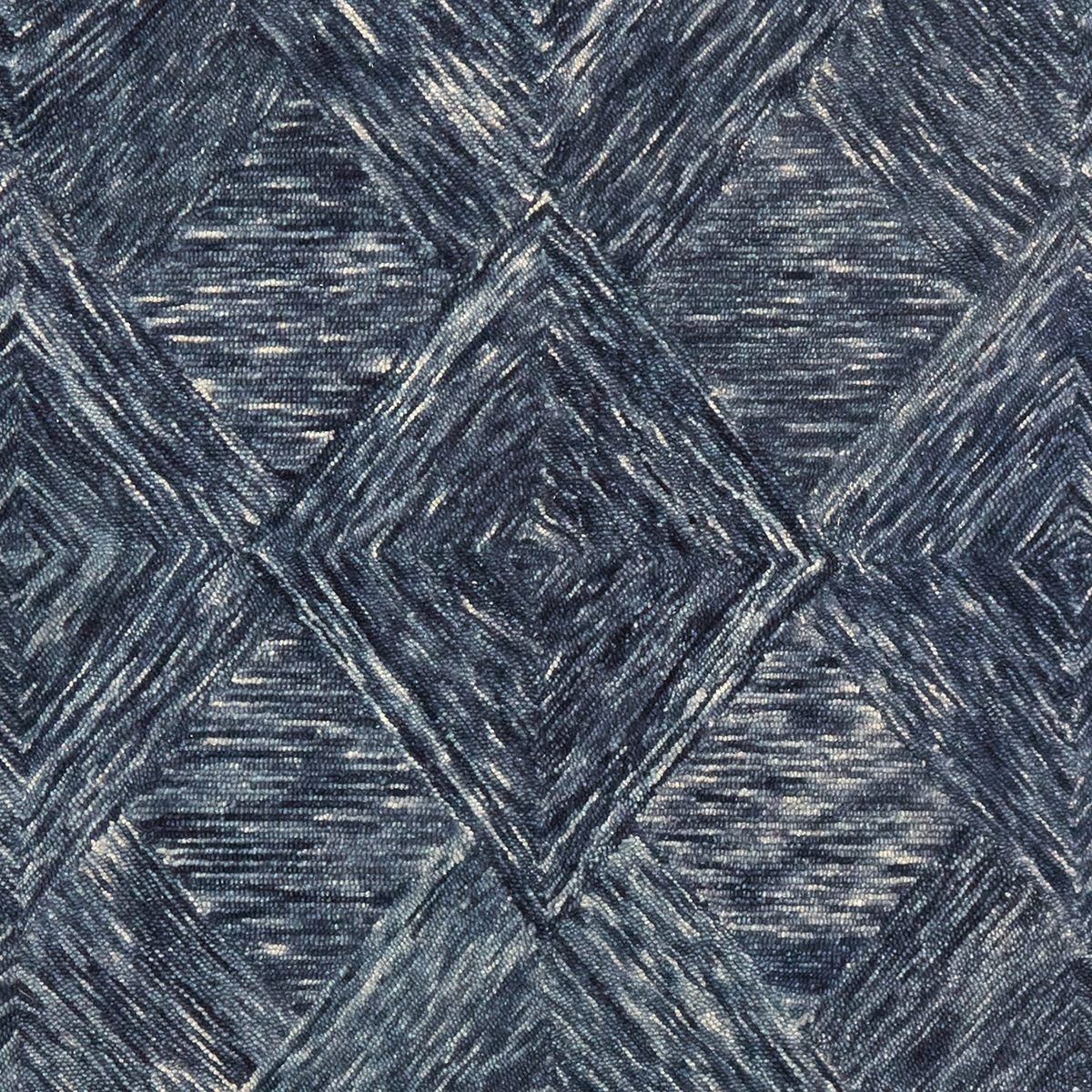 Rivet Motion Modern Patterned Wool Runner Rug, 2' 3" x 7' 6", Denim Blue