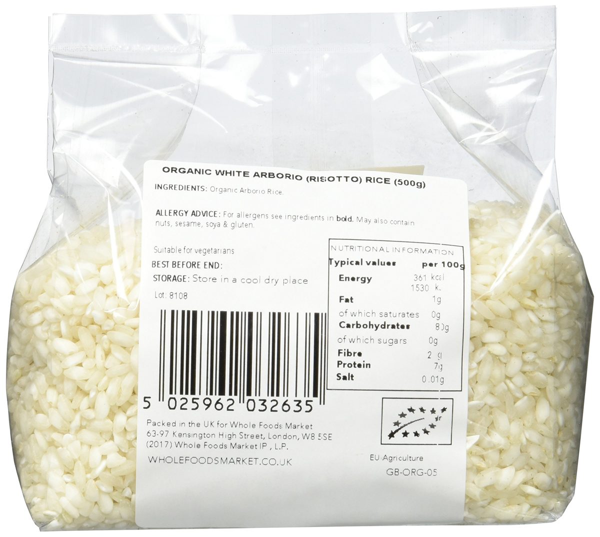 Whole Foods Market Organic Rice Arborio, 500 g
