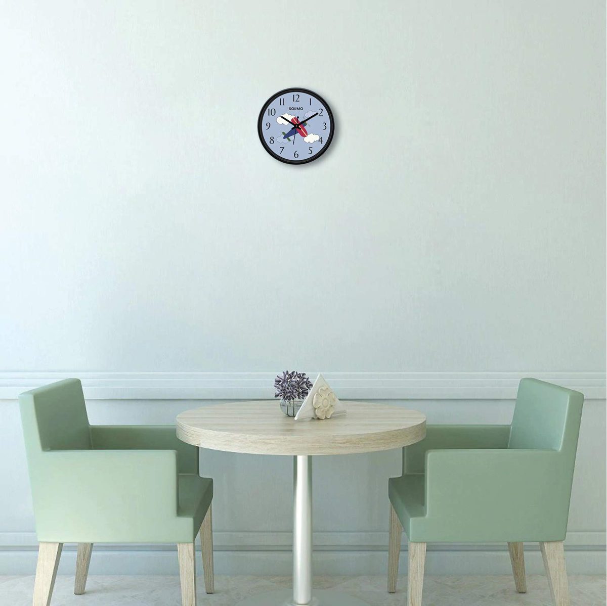 Amazon Brand - Solimo 12-inch Wall Clock - Crimson Jet (Silent Movement)
