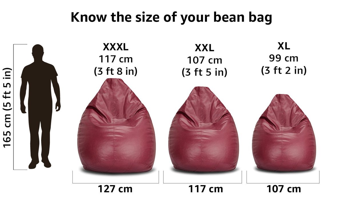 Amazon Brand - Solimo XL Bean Bag Cover (Maroon)