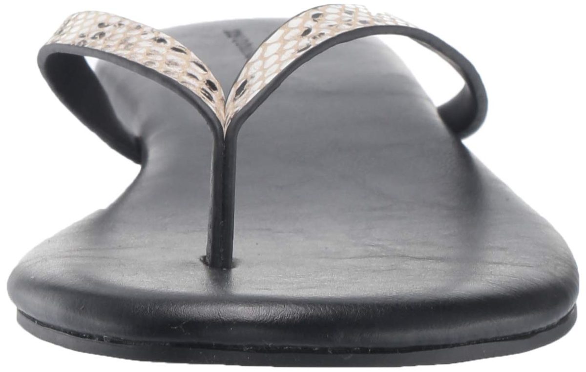 206 Collective Amazon Brand Women's Fenna Sandal, Black Snake Embossed, 6 B US