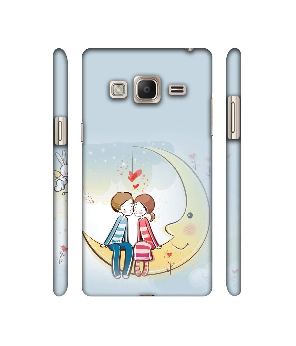 Amazon Brand - Solimo Designer Couple Sitting On Moon 3D Printed Hard Back Case Mobile Cover for Samsung Z3