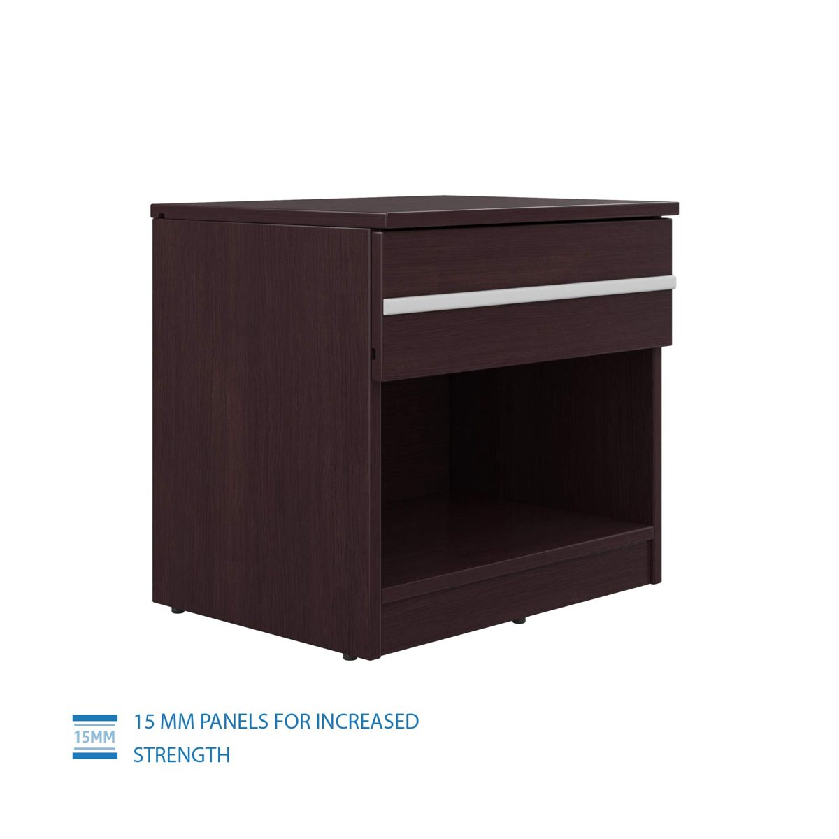 Amazon Brand - Solimo Vega Engineered Wood Bed Side Table (Espresso Finish)