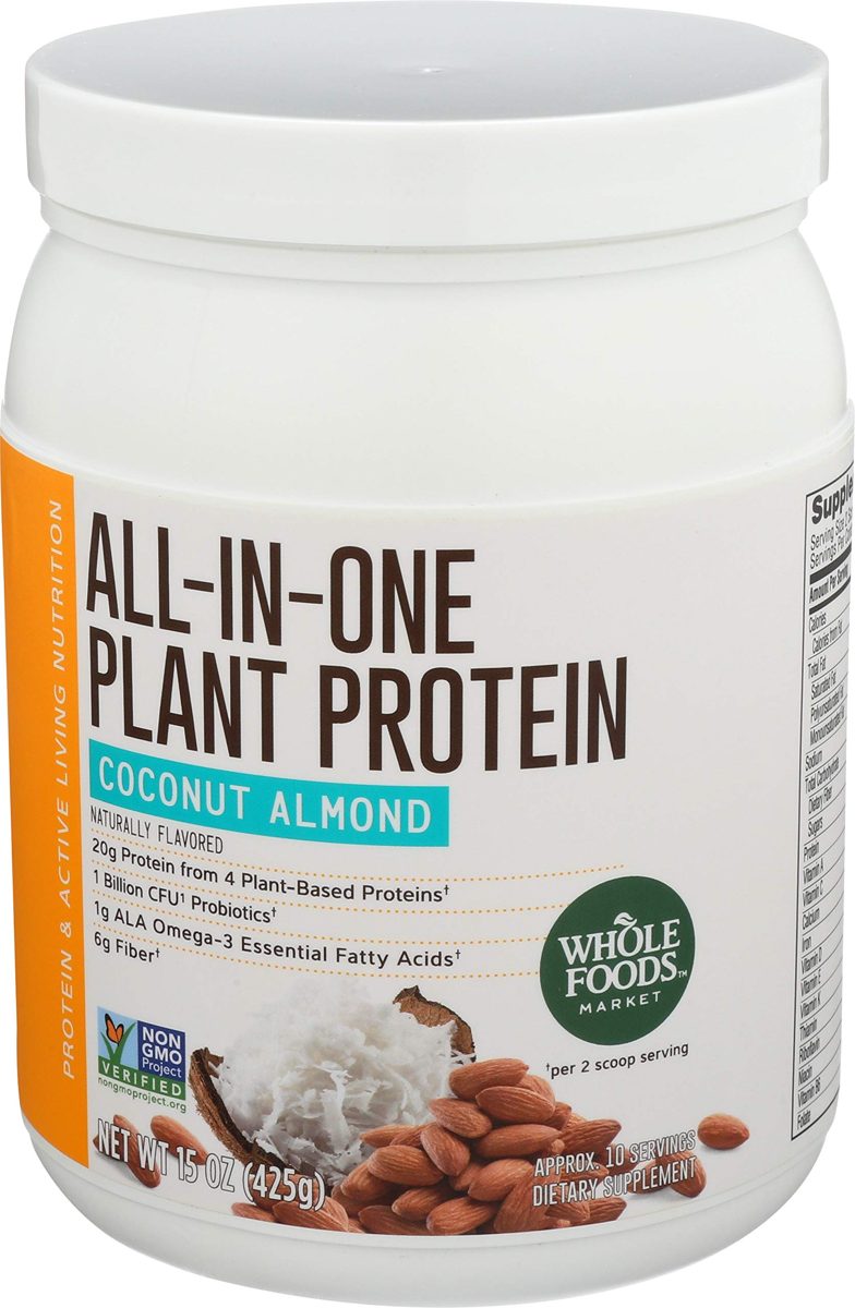Whole Foods Market, Plant Protein All In One Coconut Almond, 15 Ounce