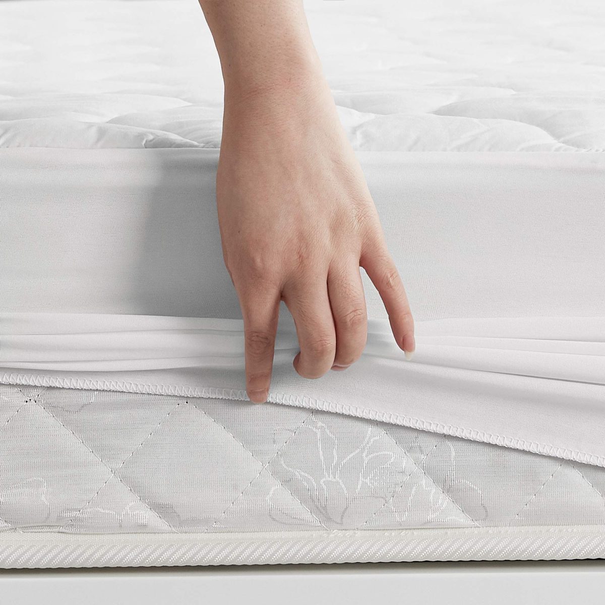 UMI Essentials All Season Extra Deep Quilted Mattress Protectors, One Size, Washable, White, 180x200cm