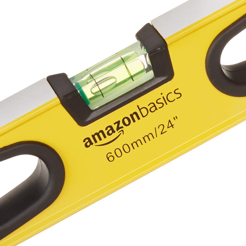 AmazonBasics Aluminum Alloy Magnetic Spirit Level - 24-Inch (Renewed)