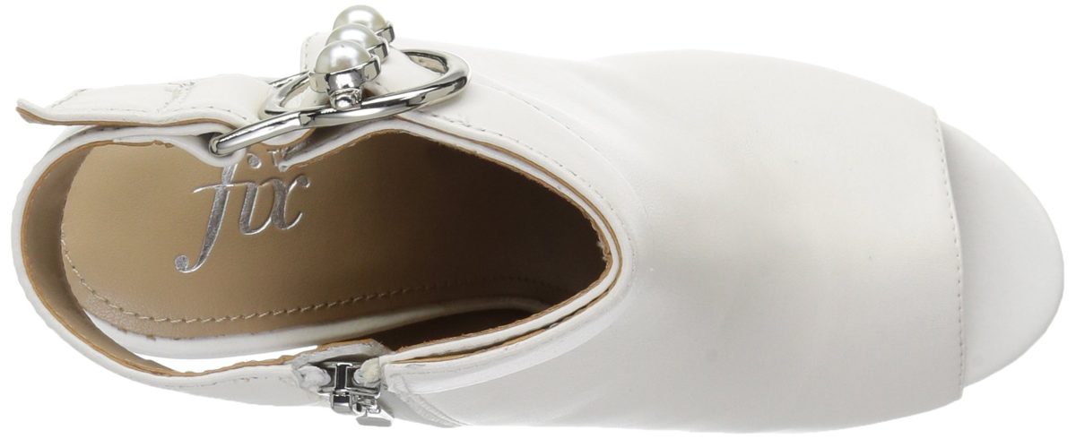 Amazon Brand - The Fix Women's Giana Open Toe Bootie with Pearl Buckle