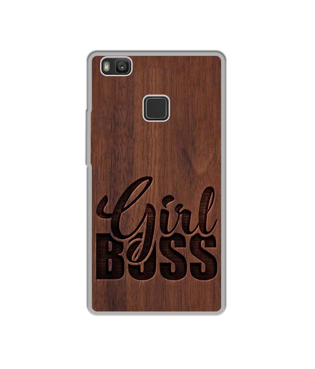 Amazon Brand - Solimo Designer Girl Boss On Wood UV Printed Soft Back Case Mobile Cover for Huawei Honor 8 Smart
