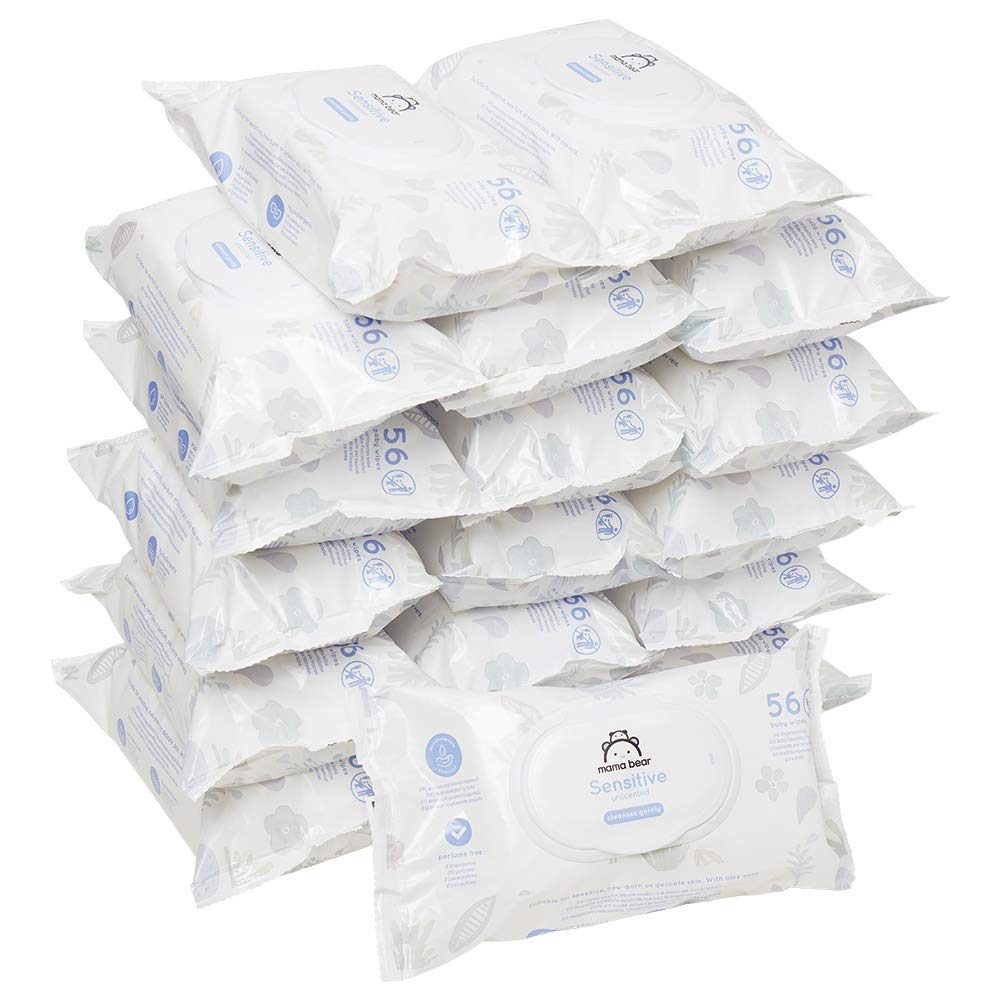Amazon Brand: Mama Bear Wet Wipes MB3ARSens Sensitive 1008